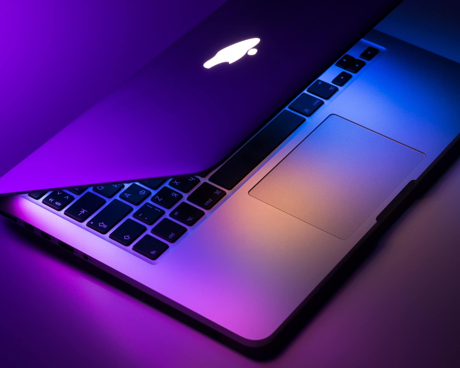 a macbook laptop used for no code development