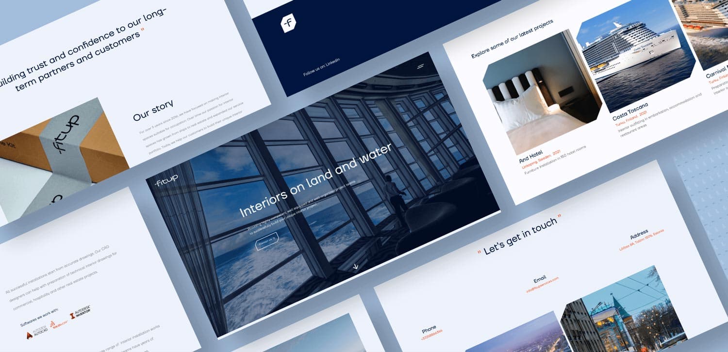 Fitup, an enterprise website built with a no code tool, webflow