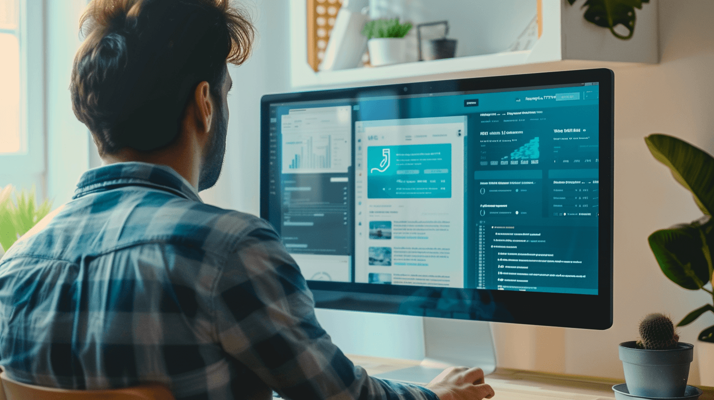 Person working on a computer on a web app