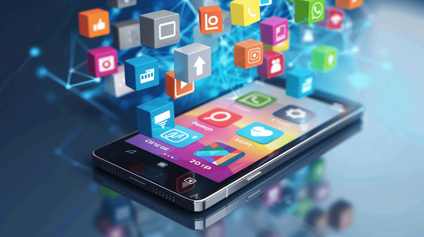 Apps floating from a phone