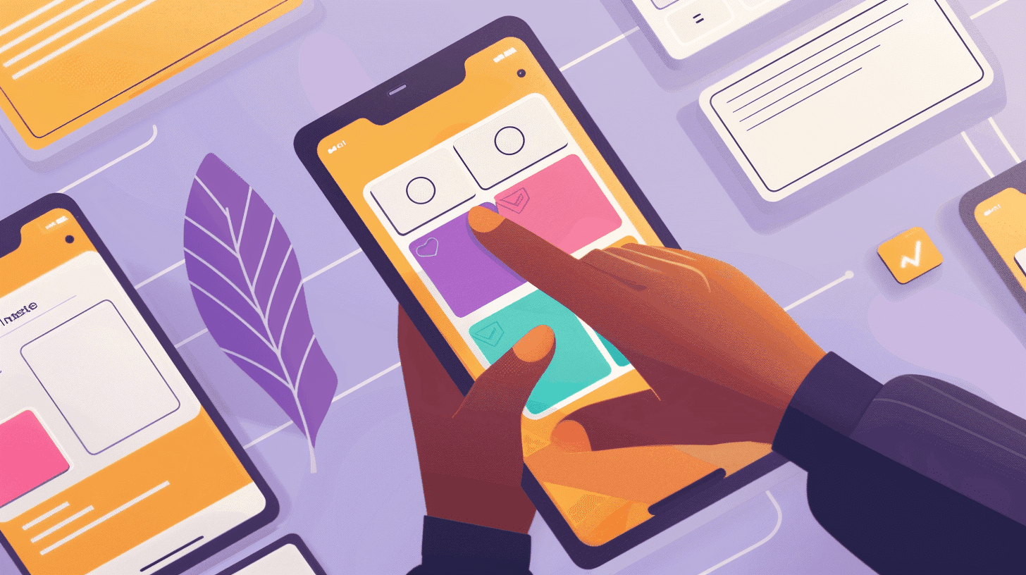 Person working on a no-code platform illustration