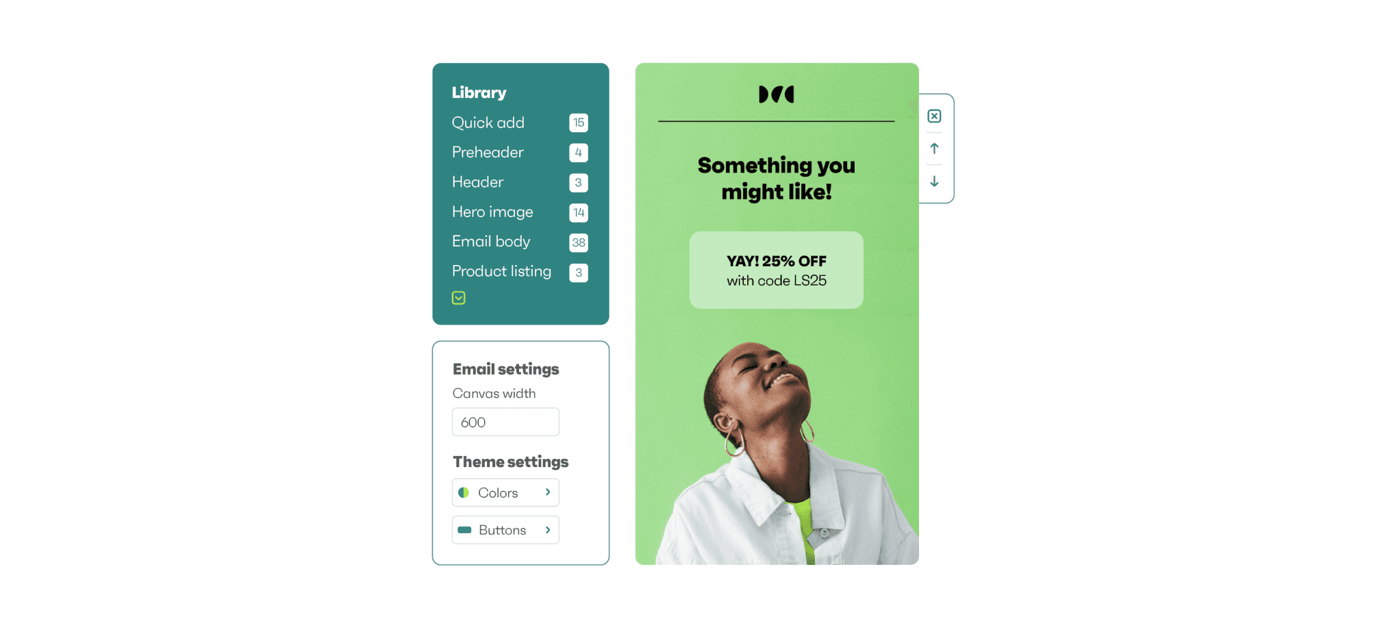 Omnisend email builder UI