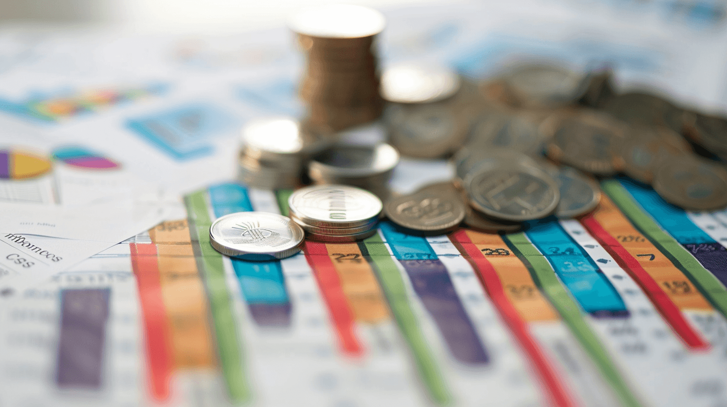 Money and graphs on a table