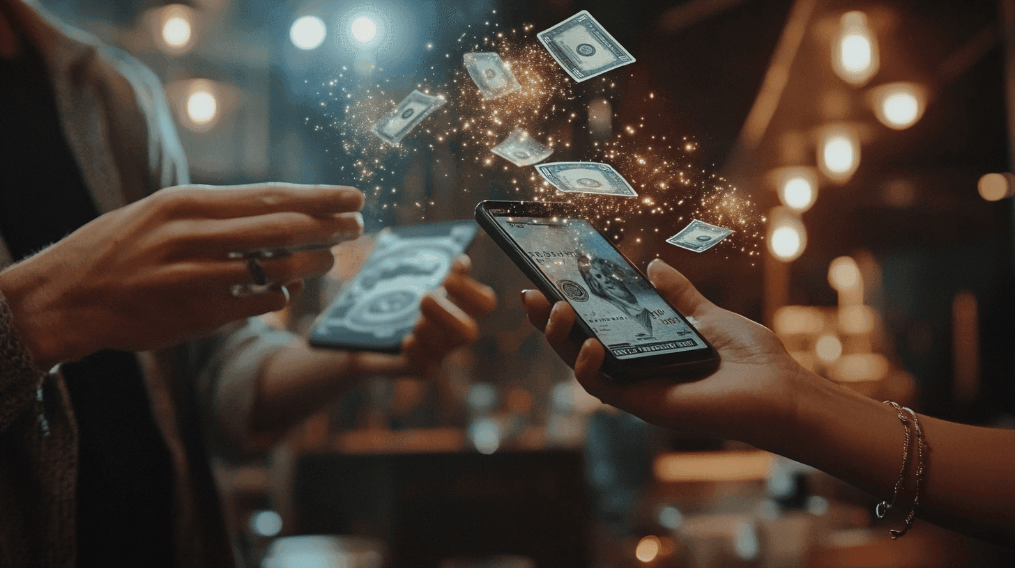 People transferring money