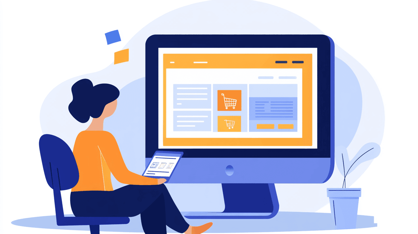 Ecommerce website on a screen