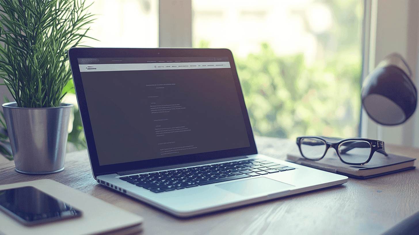 Website development on a computer screen