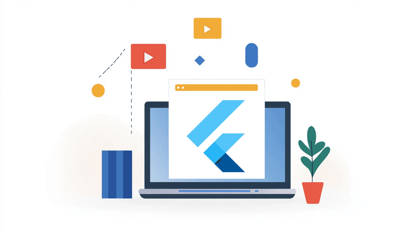 Flutter app development on a laptop