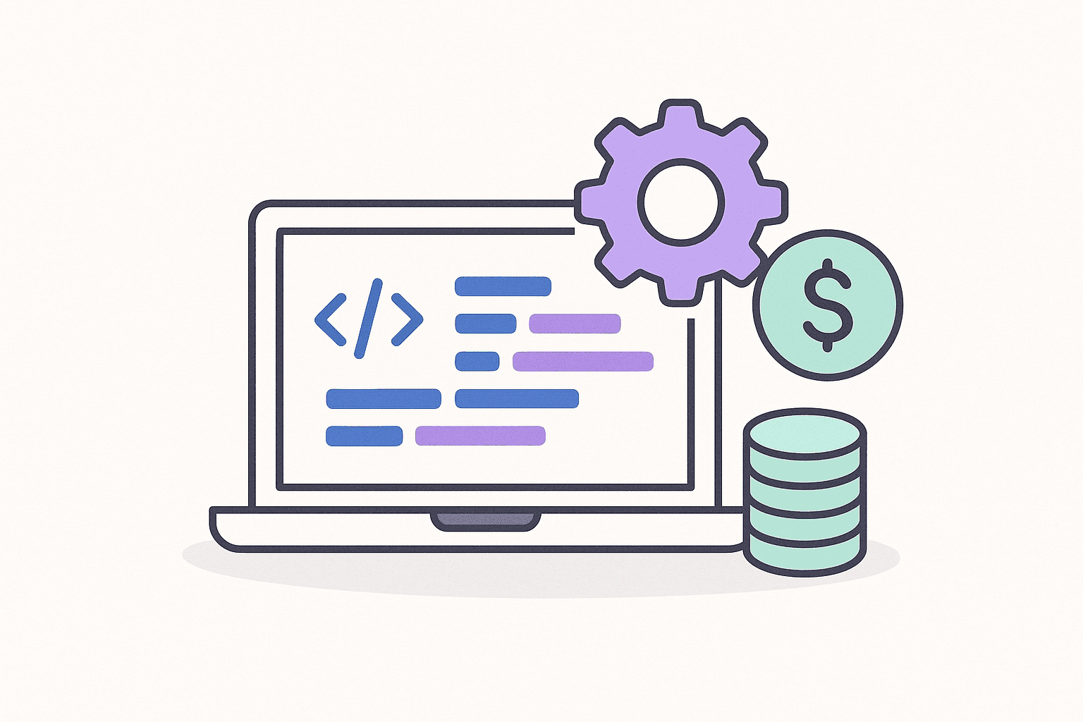 laptop showing software development costs