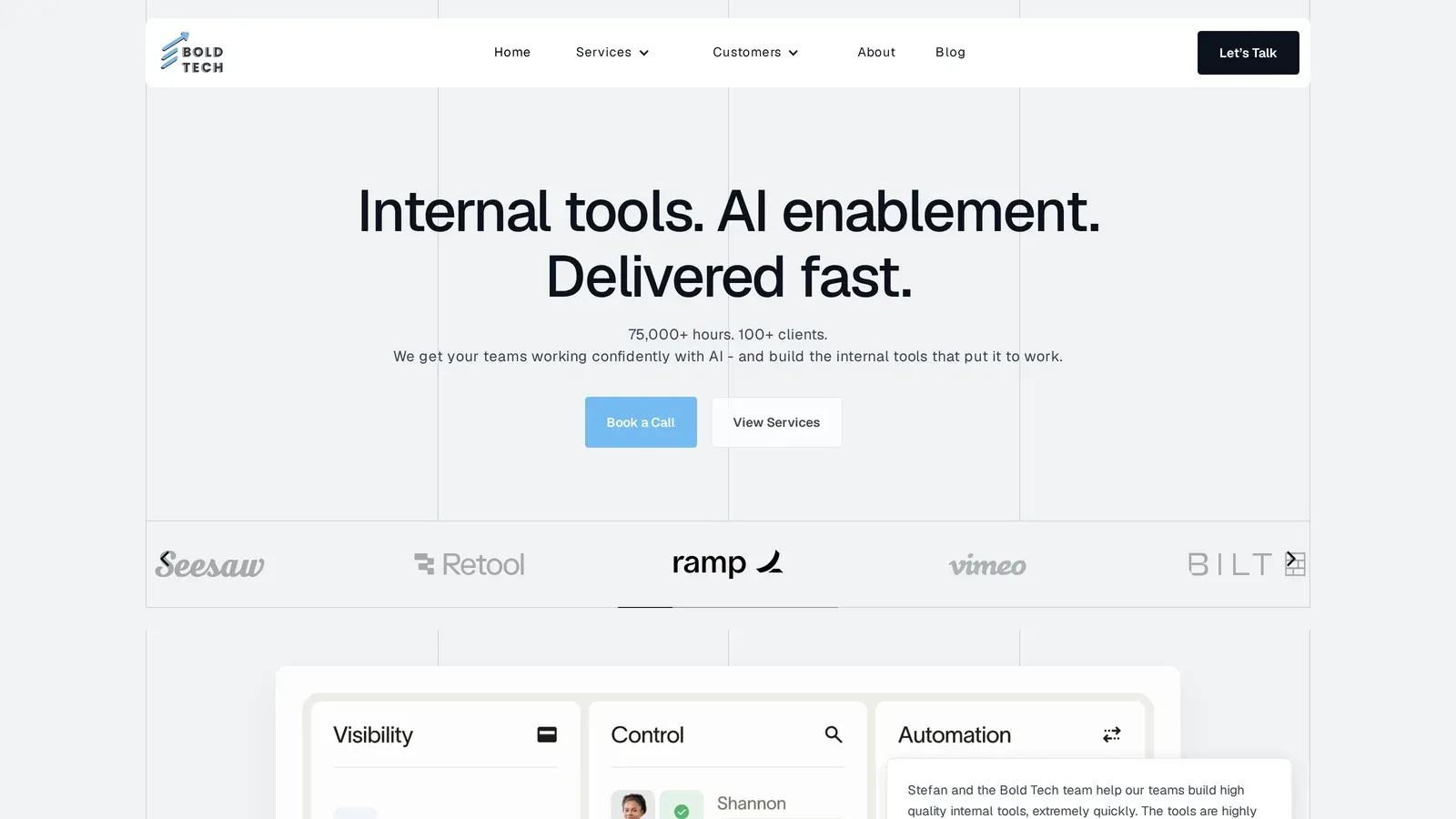 Bold Tech homepage