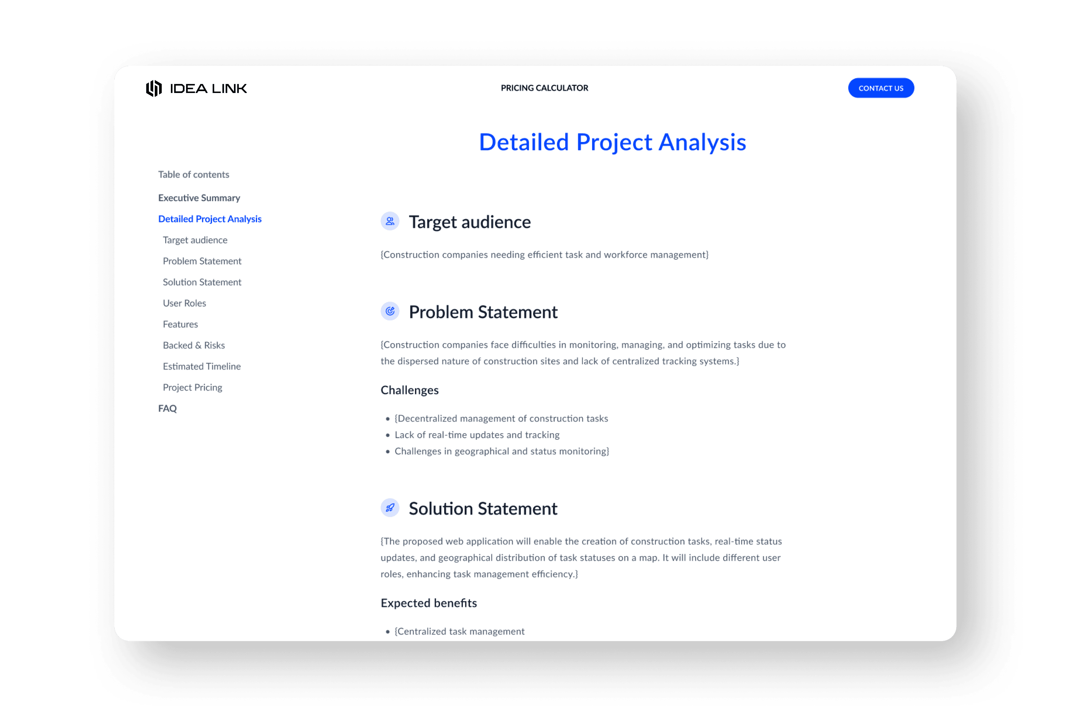 Detaillierte Berichterstattung screenshot