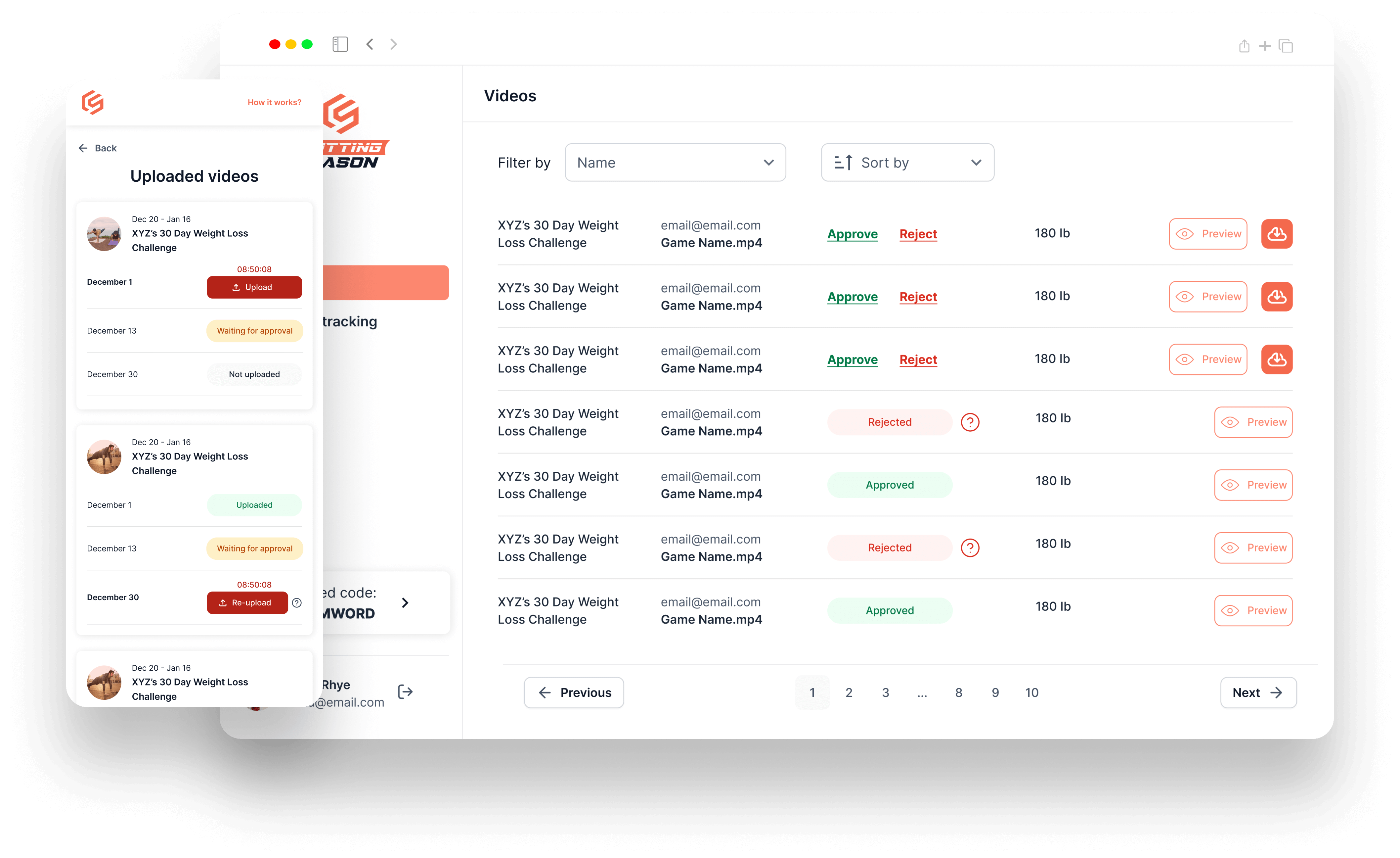 Video-Dashboard screenshot
