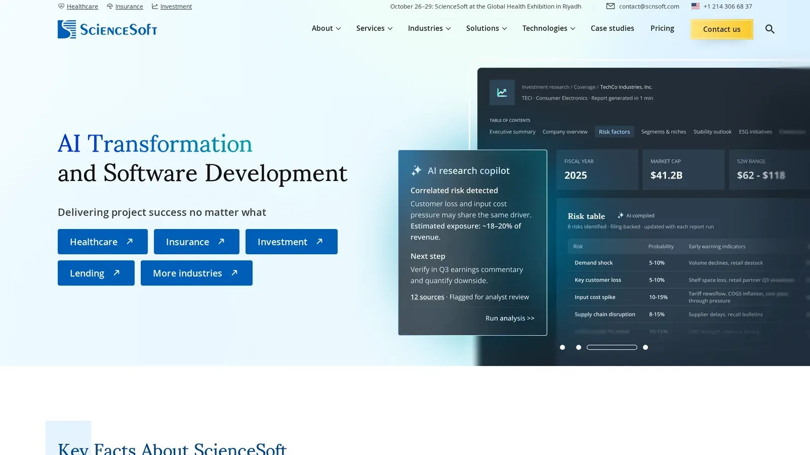 ScienceSoft homepage