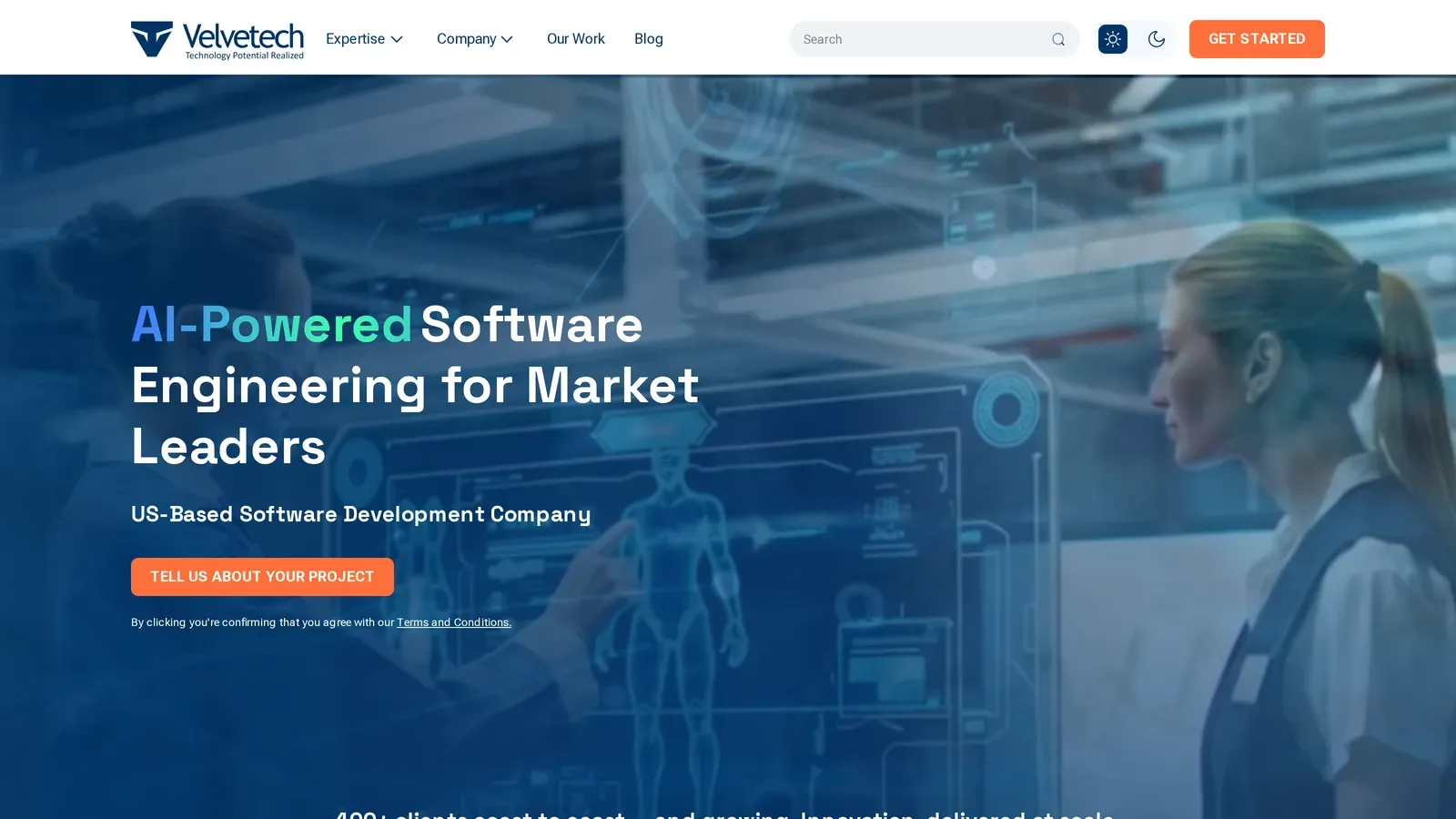 Velvetech homepage