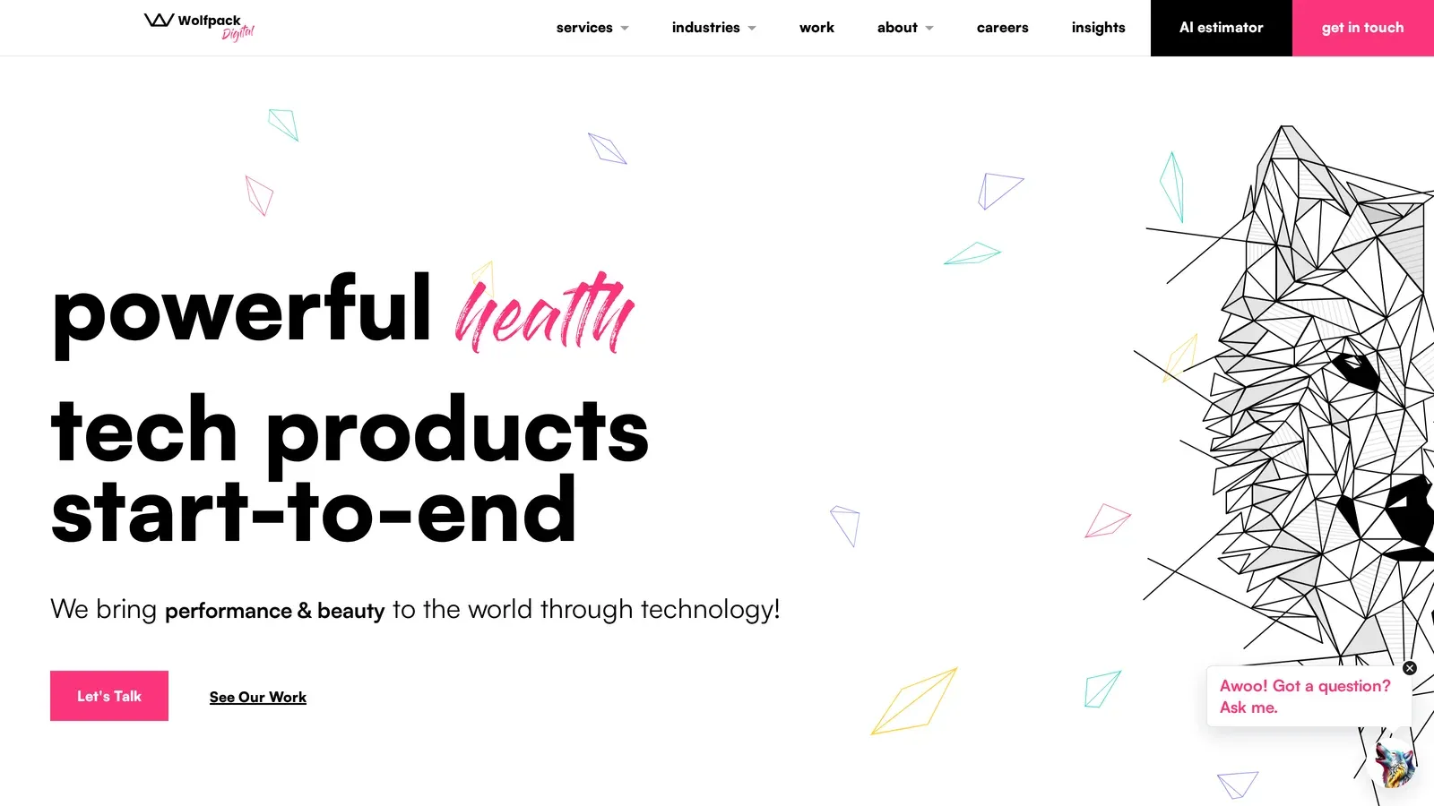 Wolfpack Digital homepage