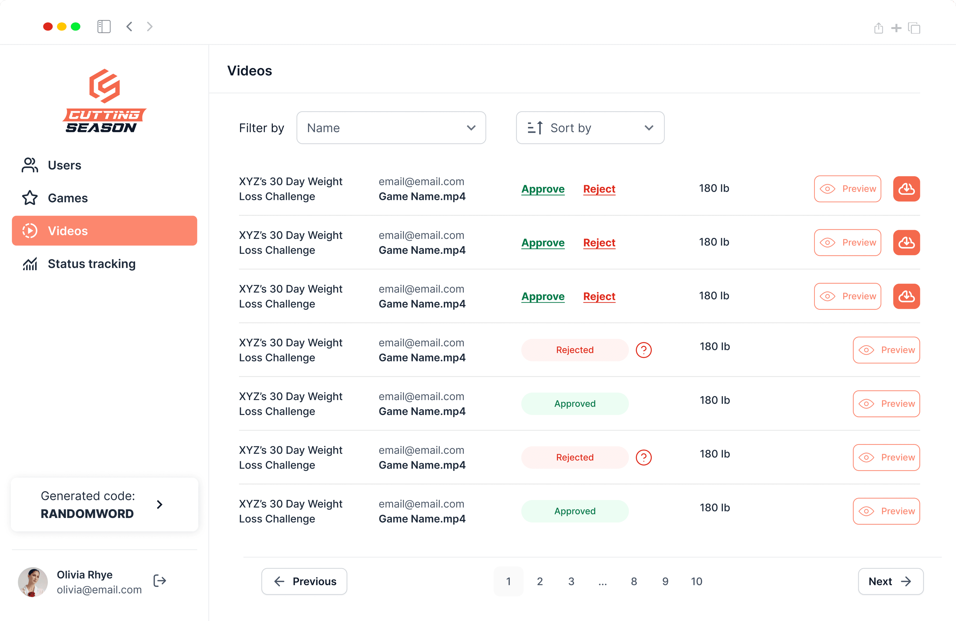 Cutting Season admin dashboard