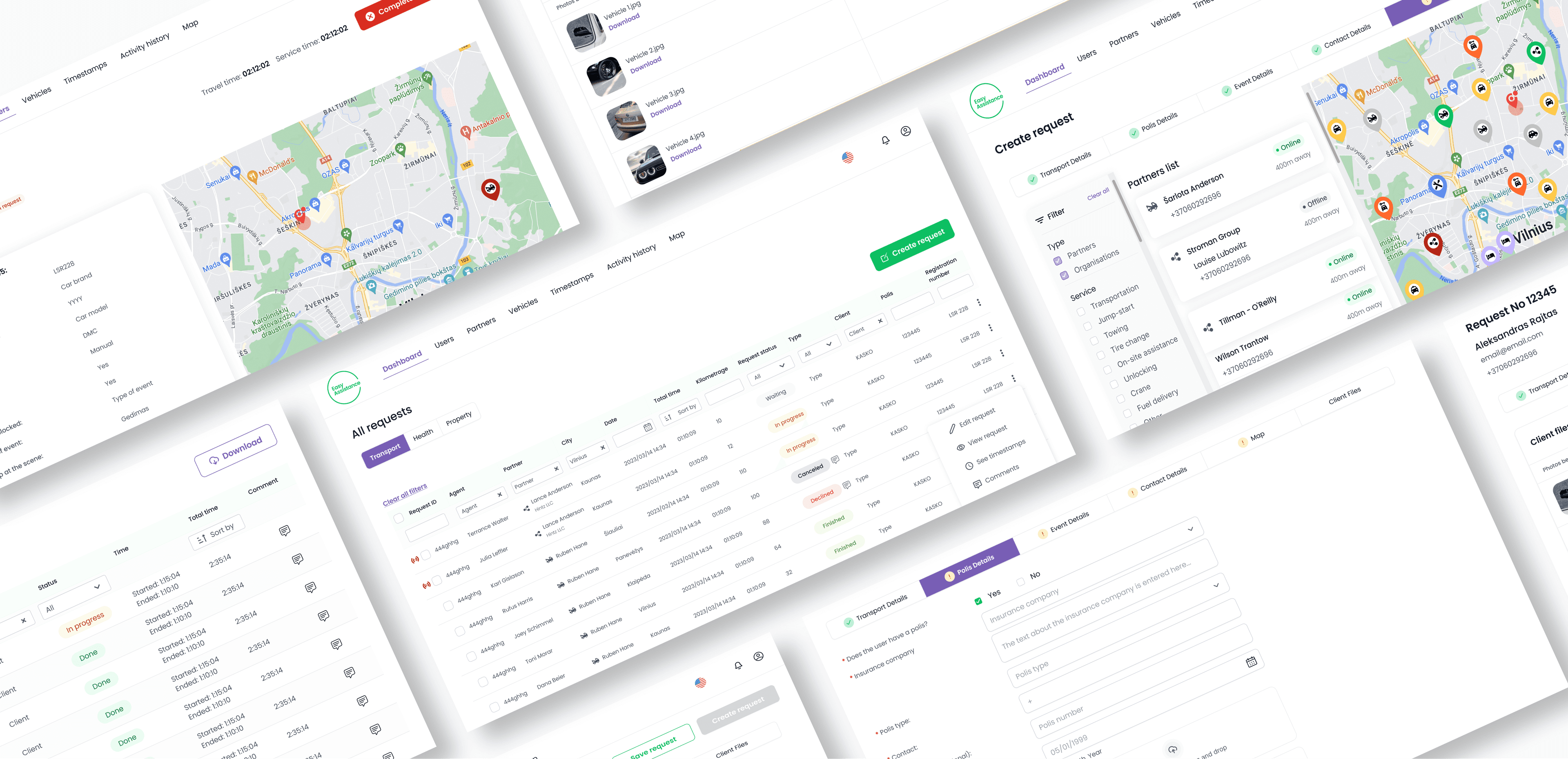 Easy Assistance - multiple screens overview