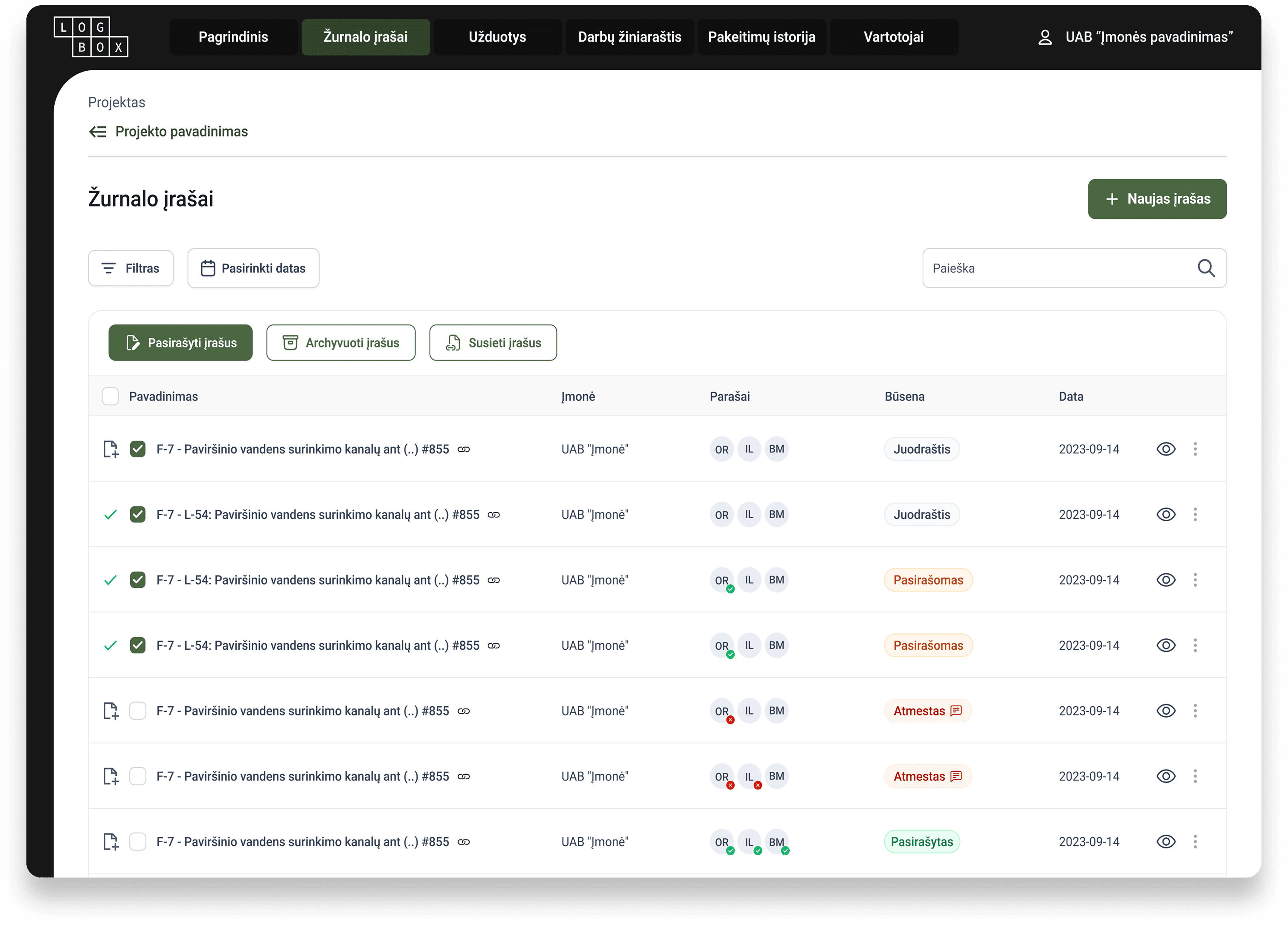 LogBox Plattformübersicht