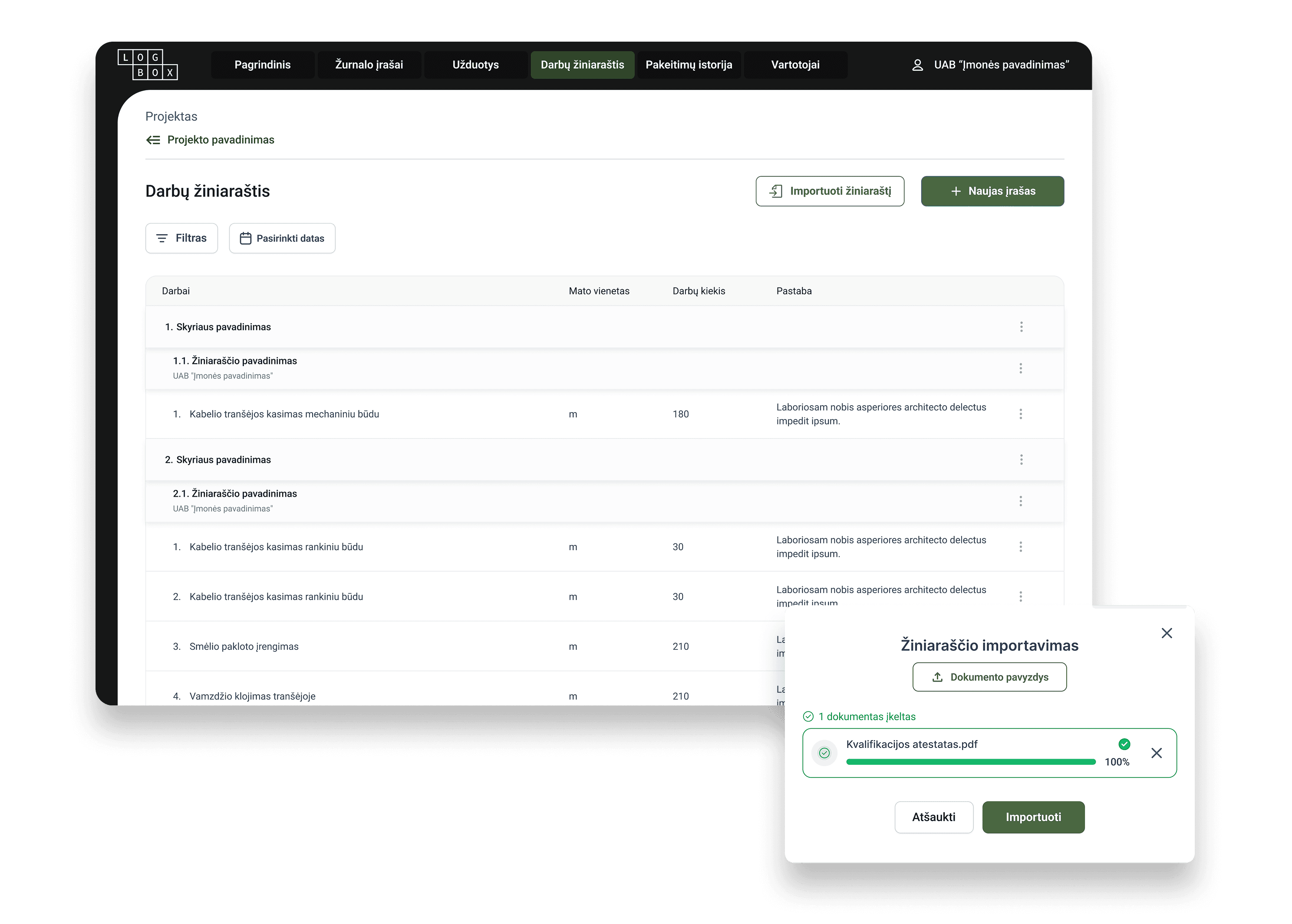 Journalimport und -verwaltung screenshot
