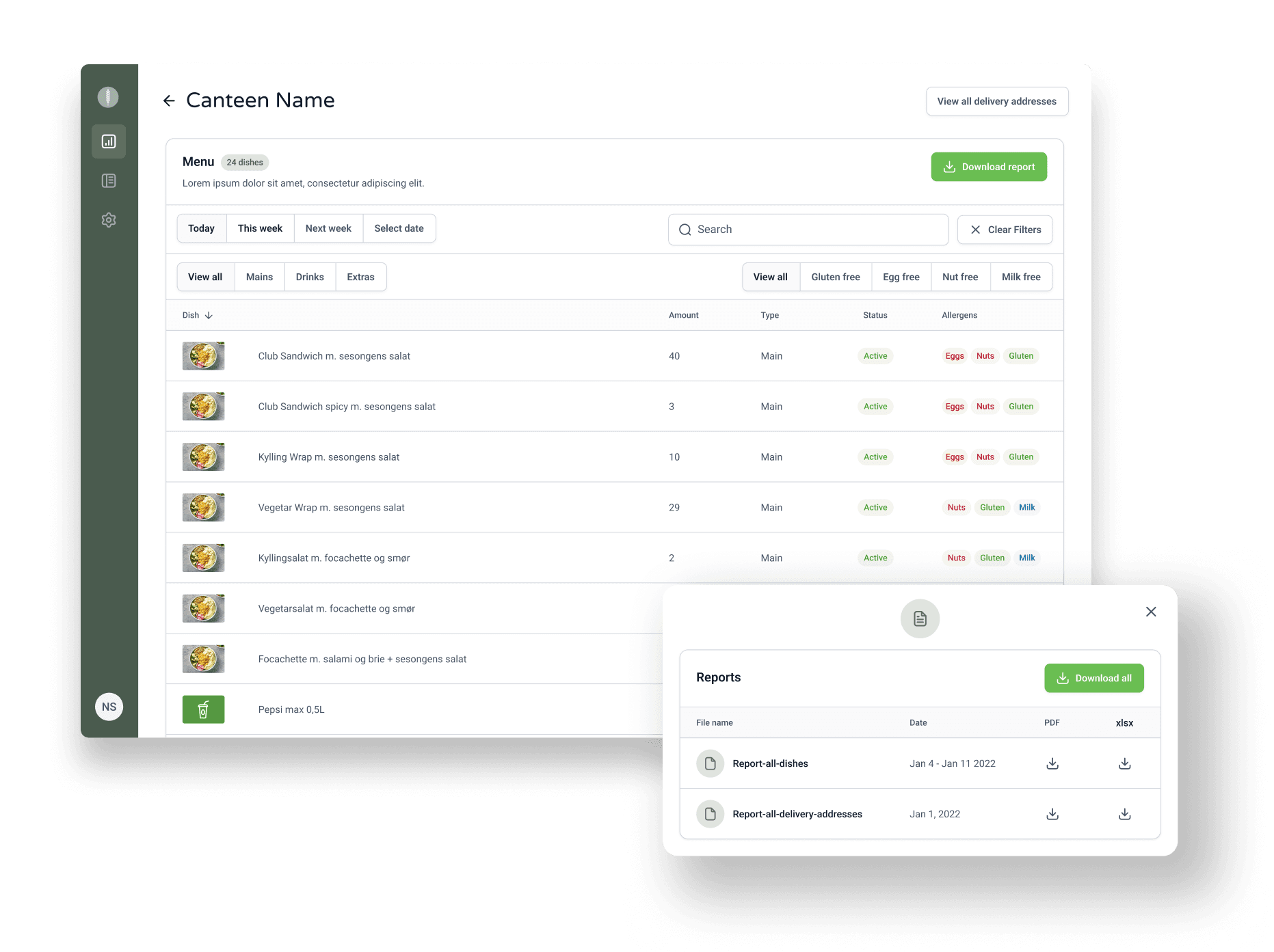 Kantinenmanagement screenshot