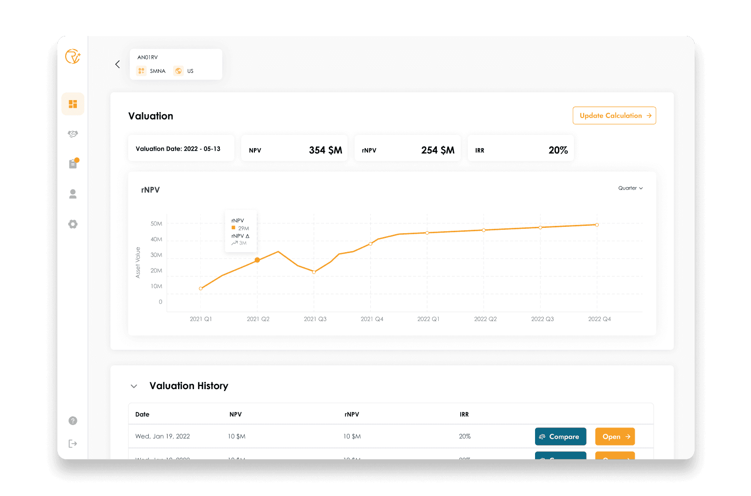 Asset-Bewertung screenshot