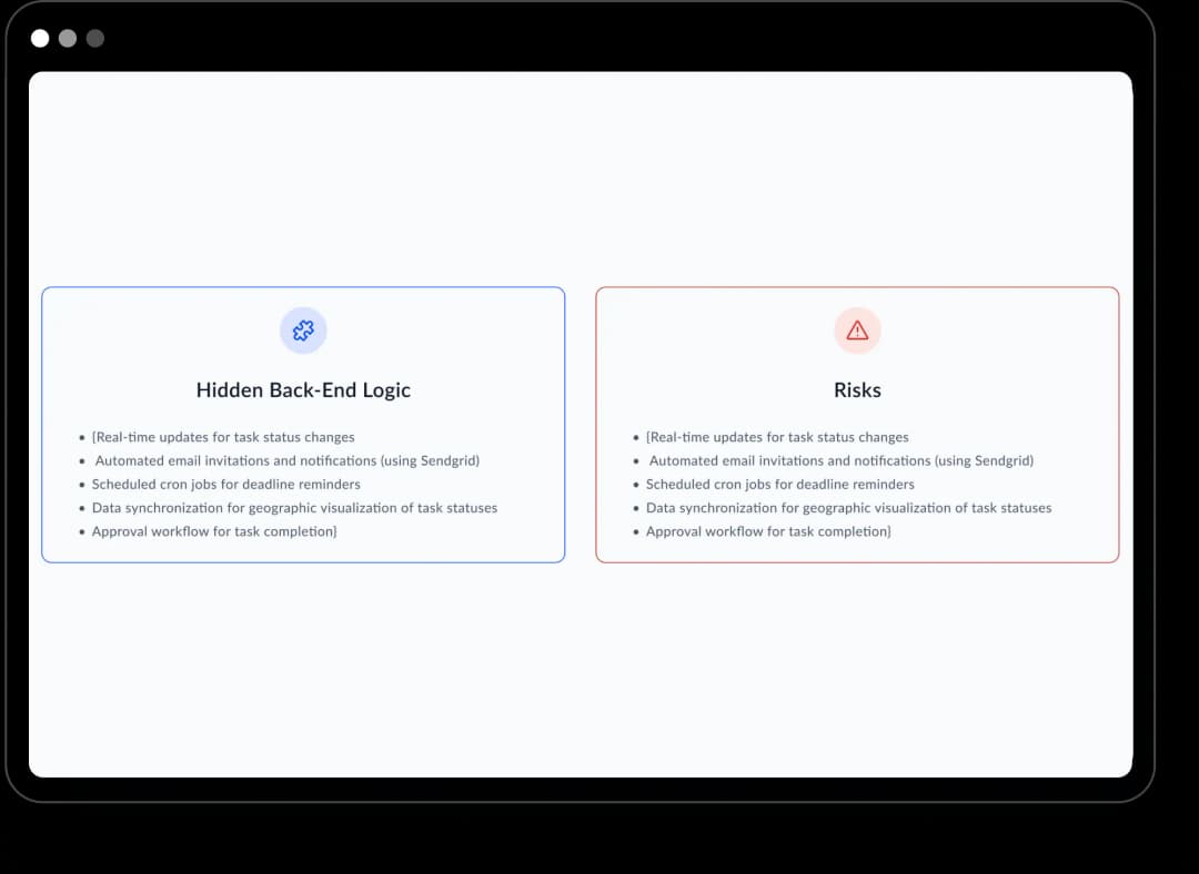 Hidden back-end logic & project risks