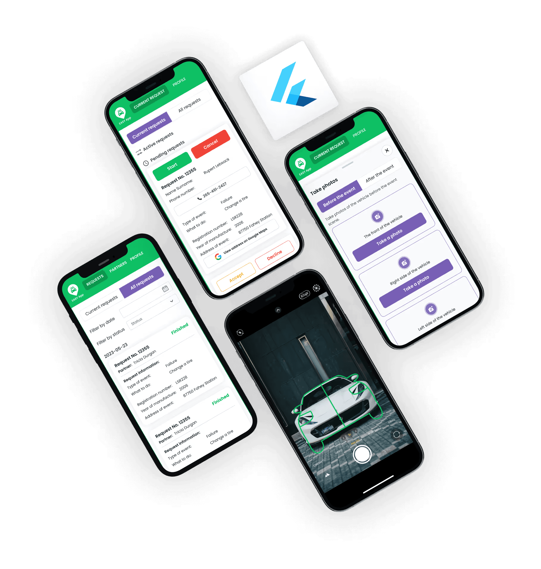 Flutter app development mockups