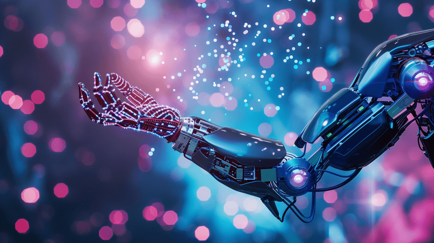 Benefits of ai and automation, robot lending a hand