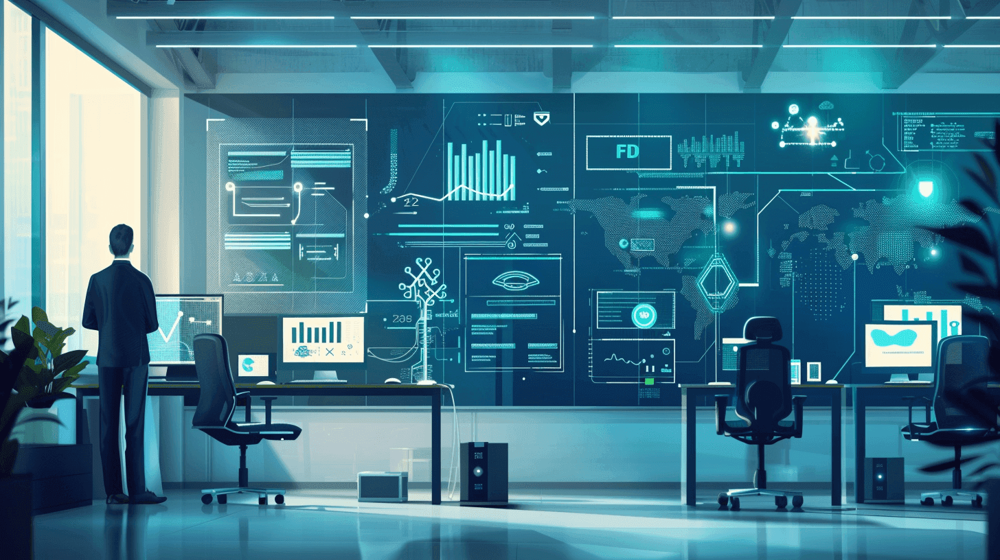 Illustration of people working on AI and Automation