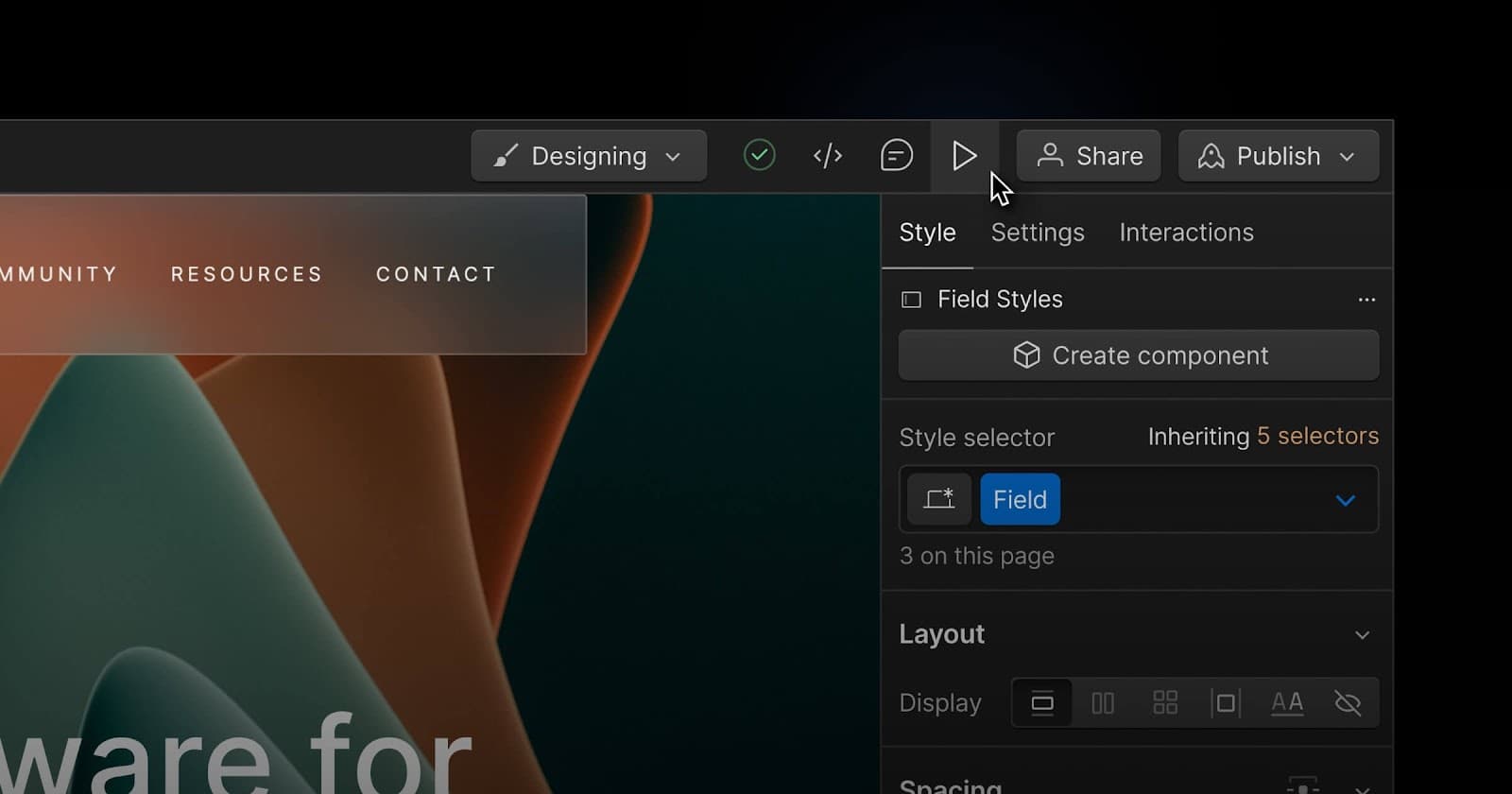 Webflow Interface