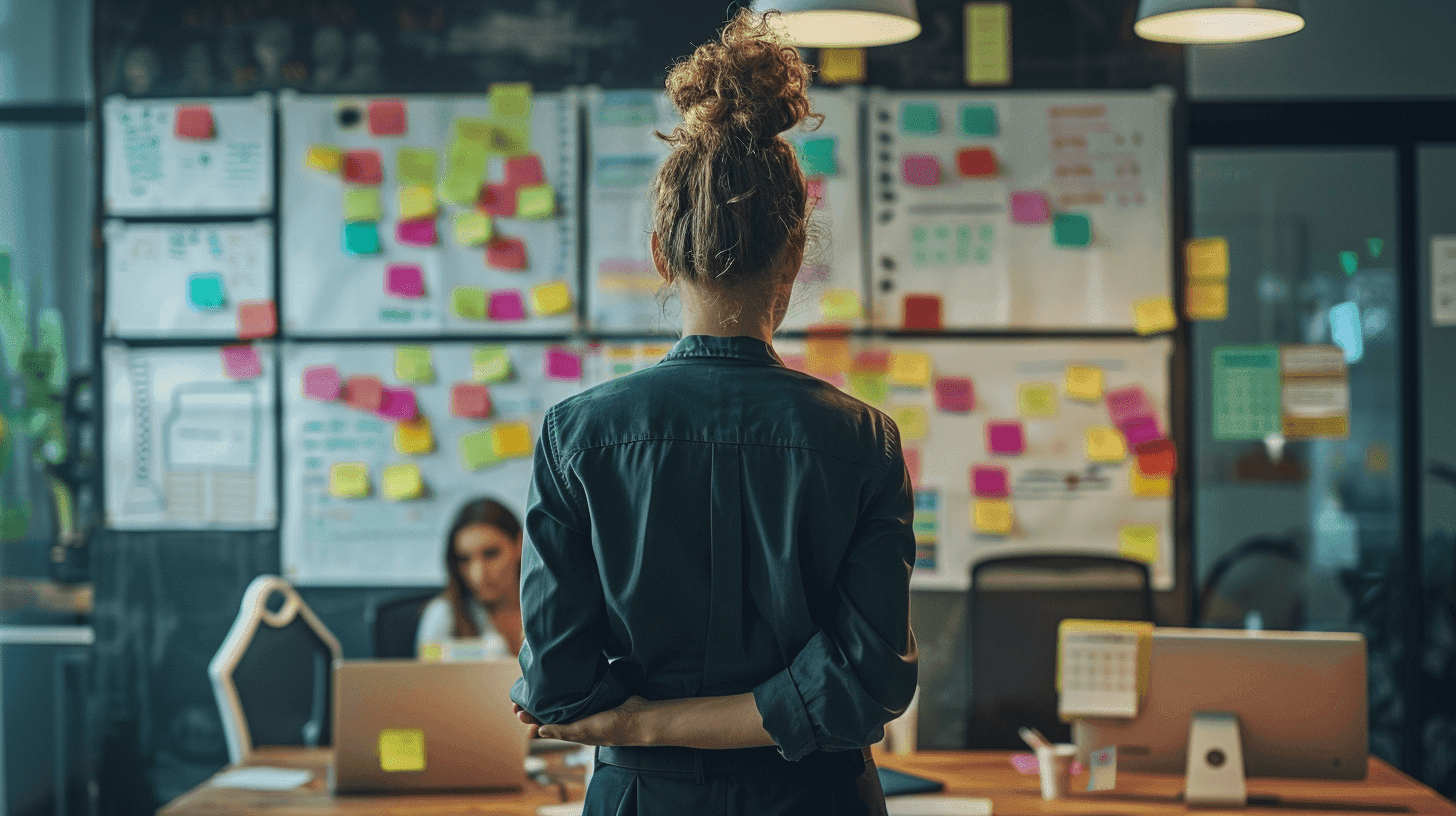 Woman lookingat a board