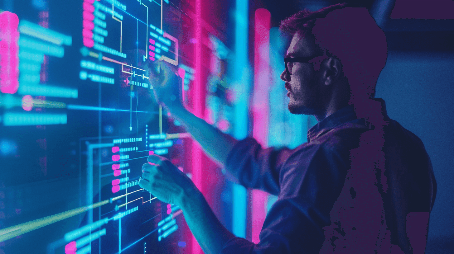 Developer working on a board