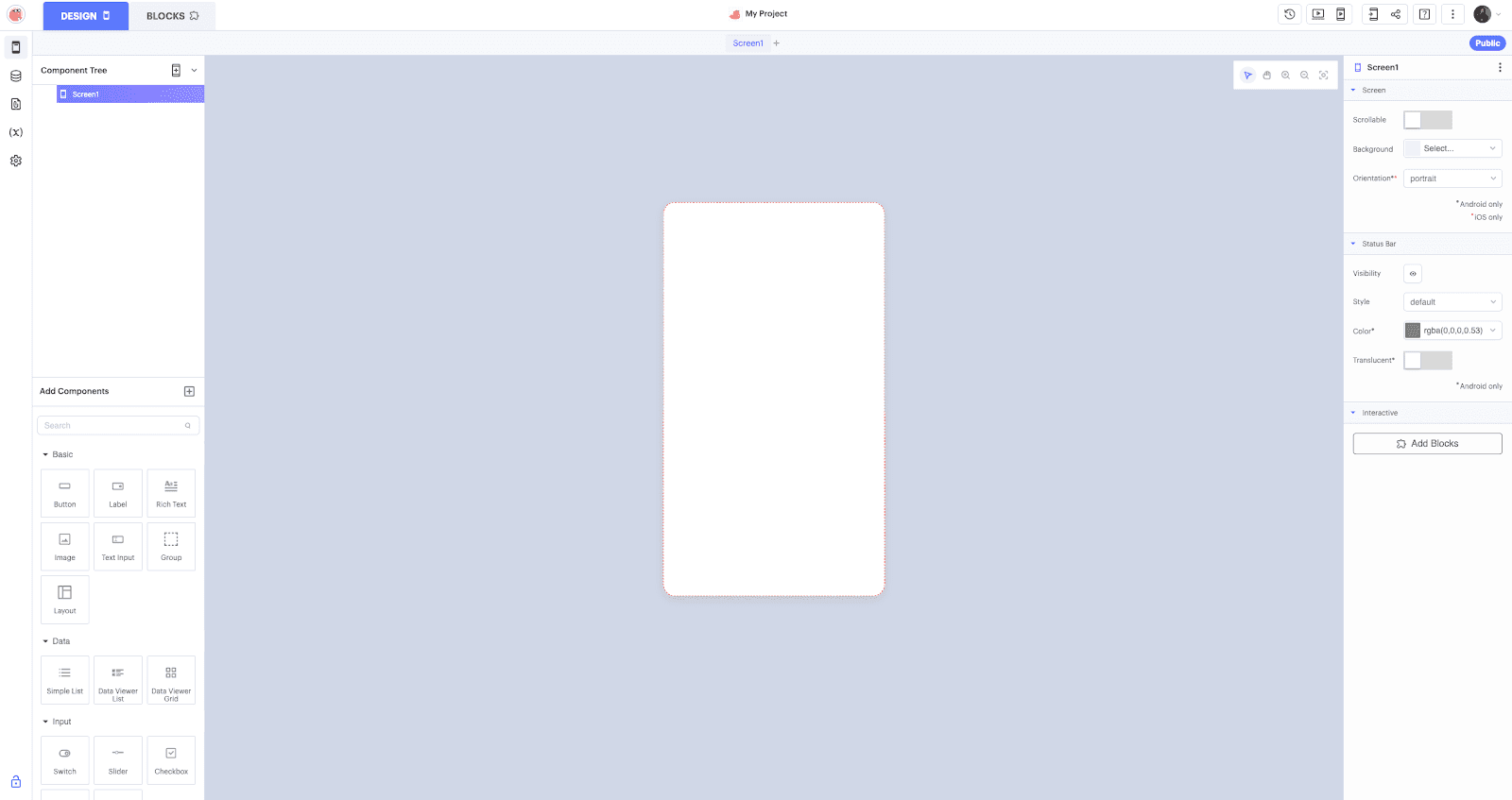 Thunkable Interface
