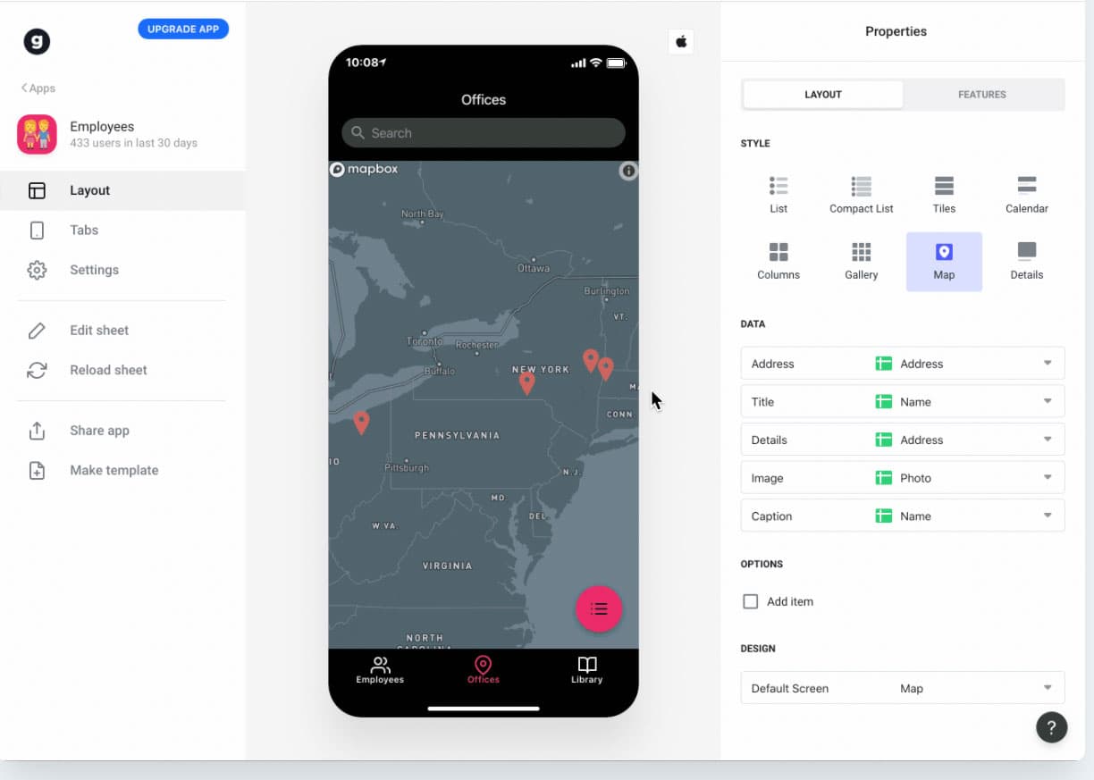 Designing a map app with Glide
