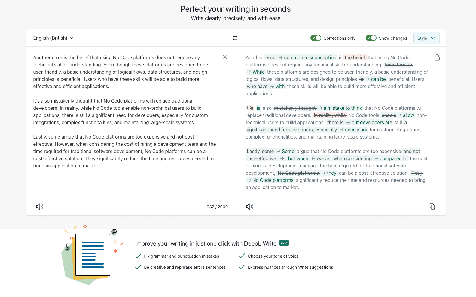 DeepL User Interface