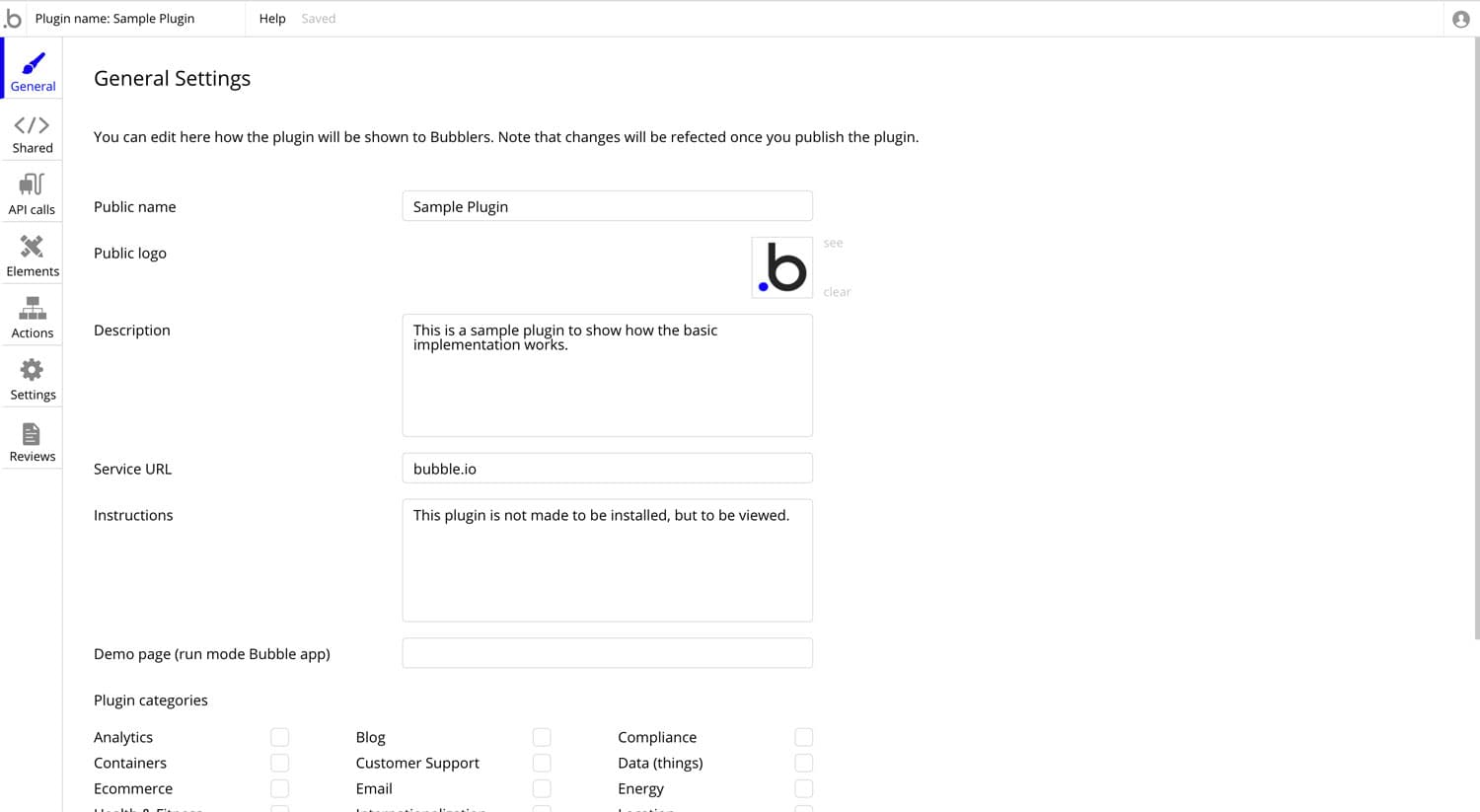 Bubble Plugin Editor