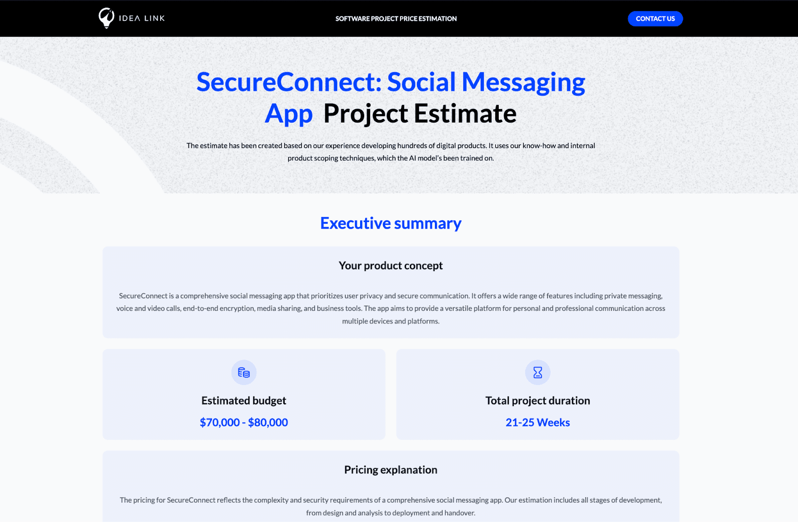 App like whatsapp estimate