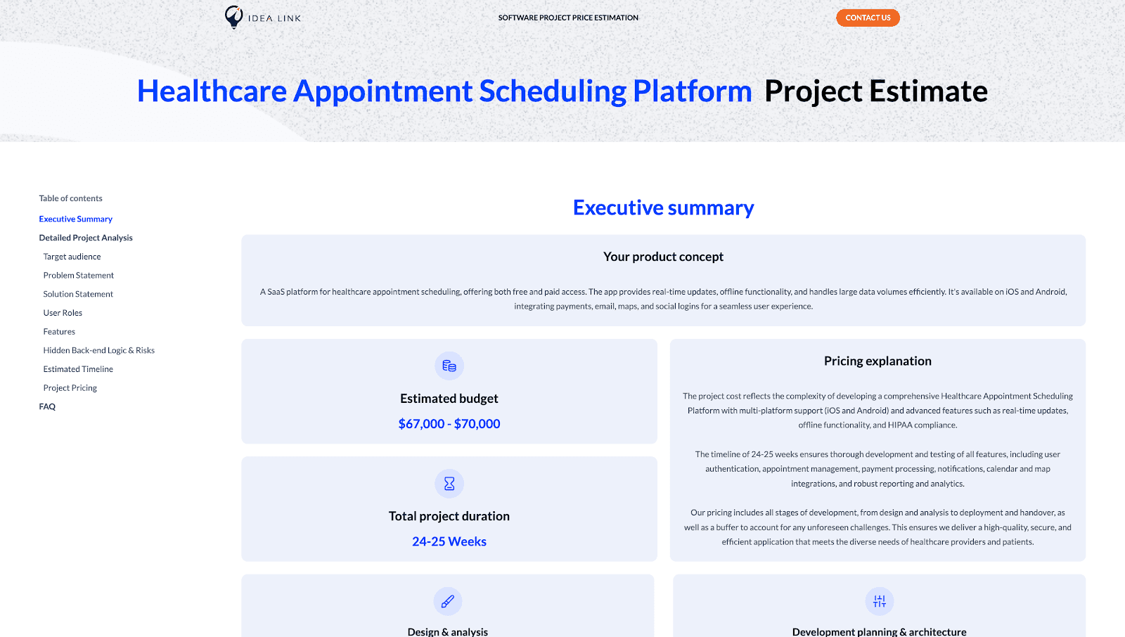 Appt scheduling app estimate