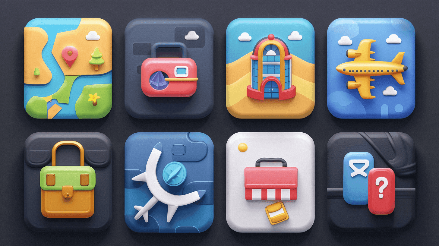 Travel app logos