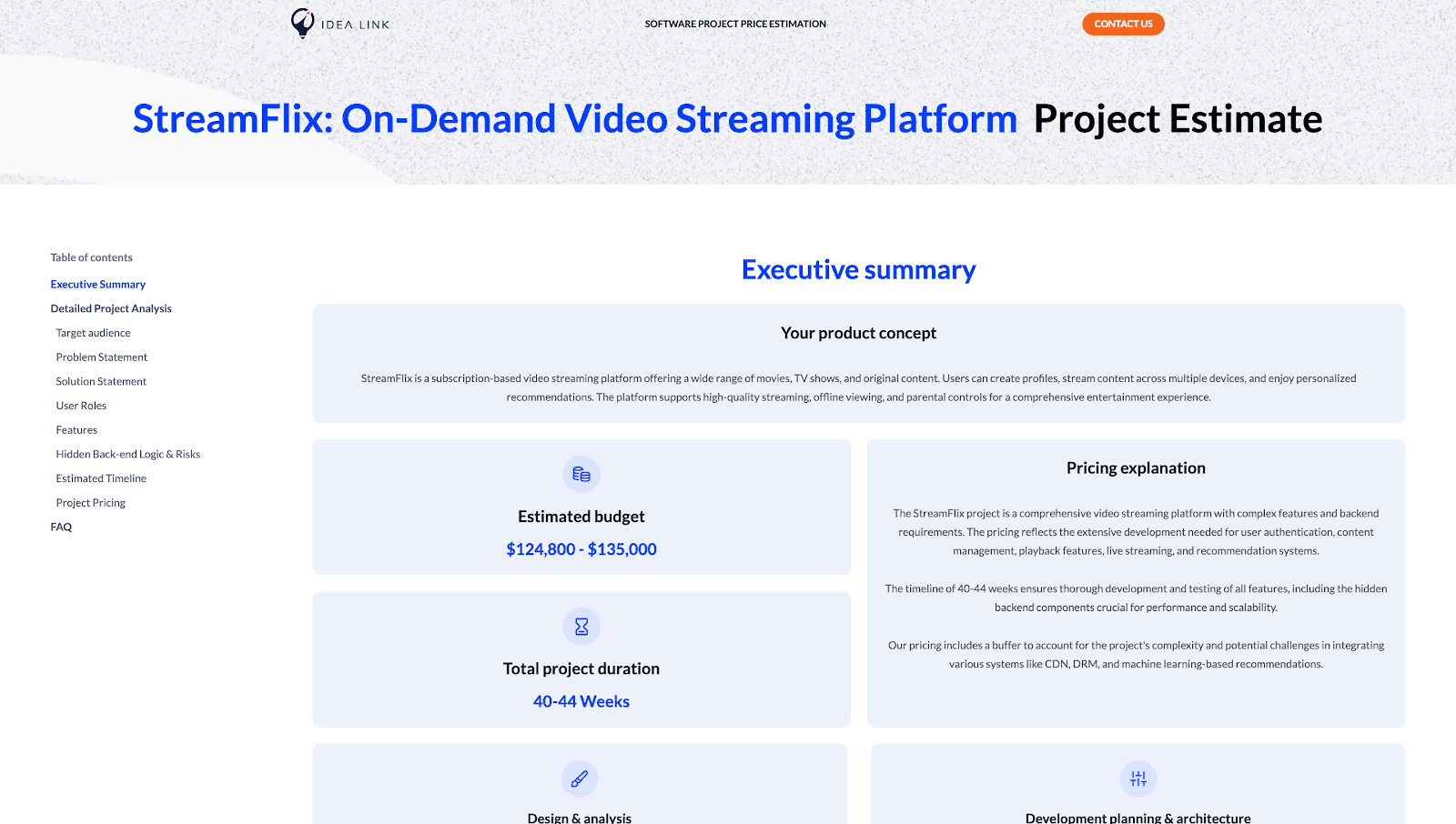 Netflix cost estimate