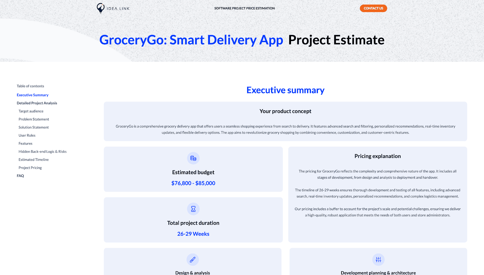 Grocery delivery app interface