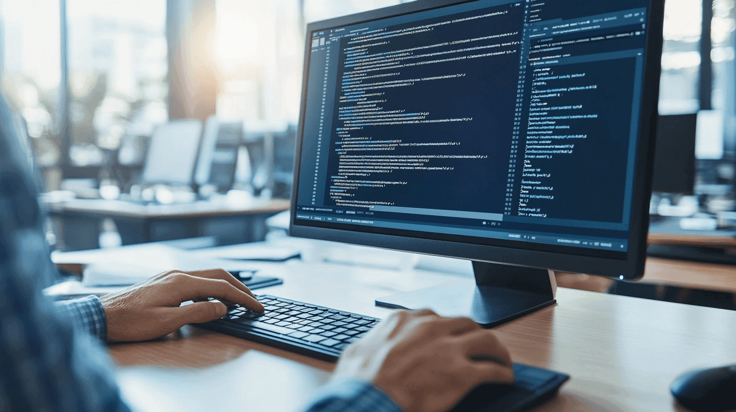 Person coding on a computer