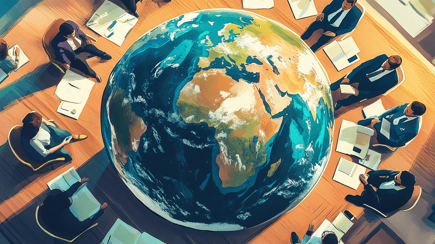 Map the world in a huge conference room