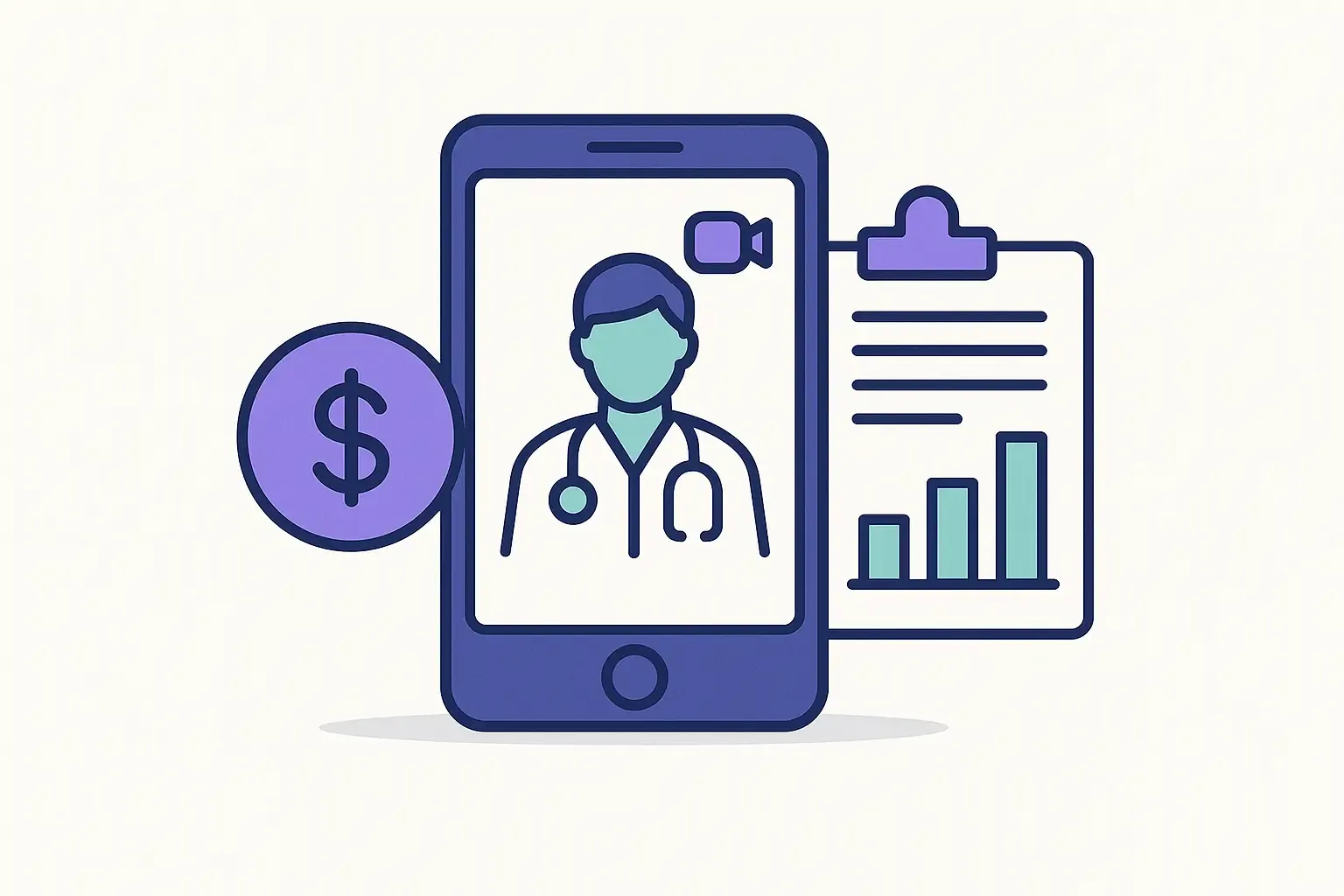 An illustration of how much does it cost to develop a telemedicine app: the complete breakdown