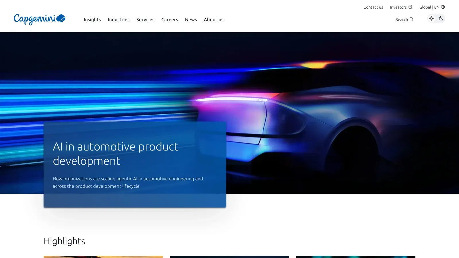 Capgemini homepage
